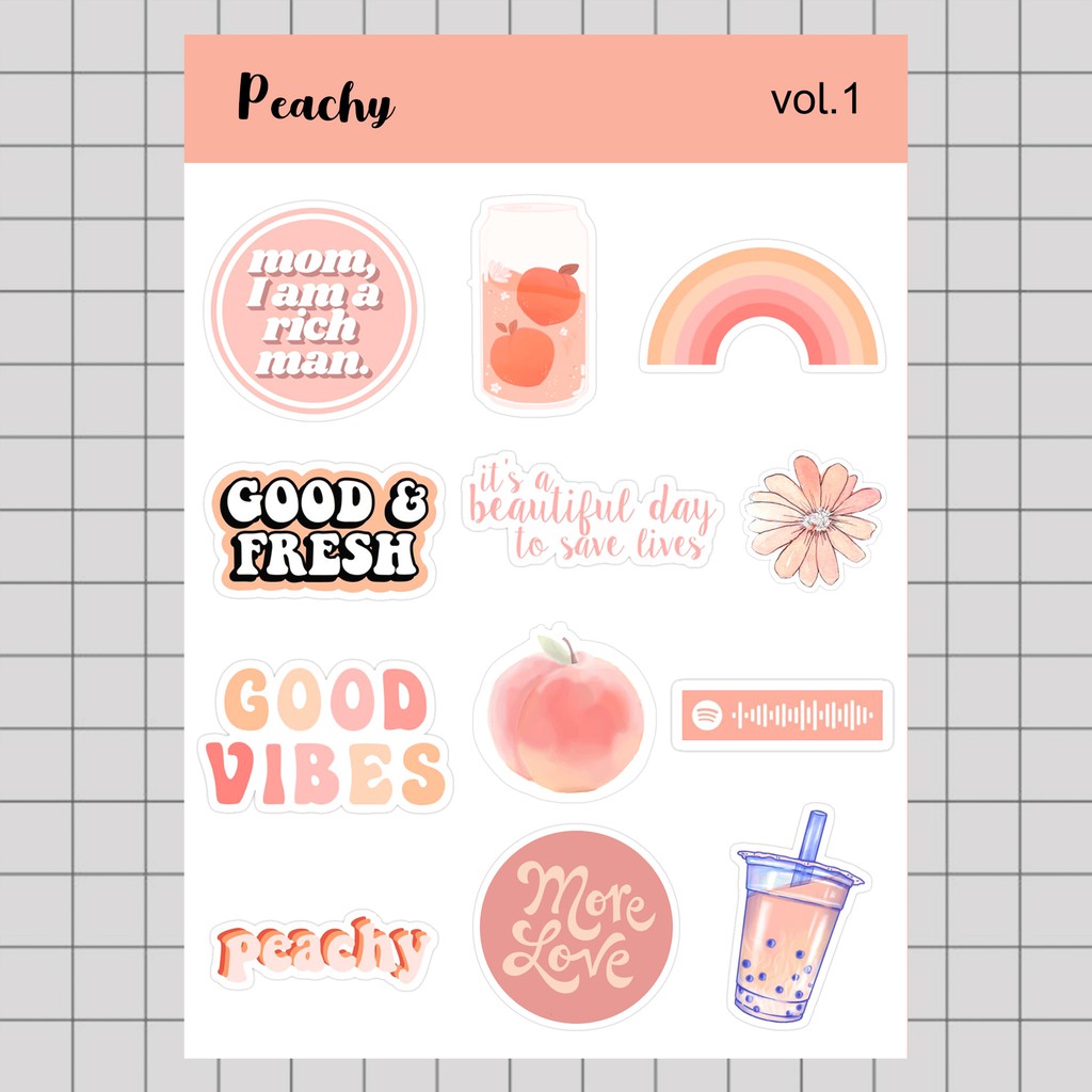 

Stiker Tumblr HP aesthetic / Stiker Laptop custom / stiker HP / Stiker Kpop | PEACHY VOL. 1