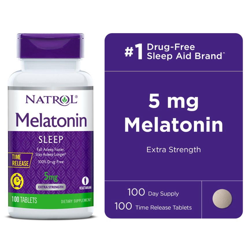 Jual Natrol Melatonin 5mg Time Release 100 tablets bantu atasi insomnia ...