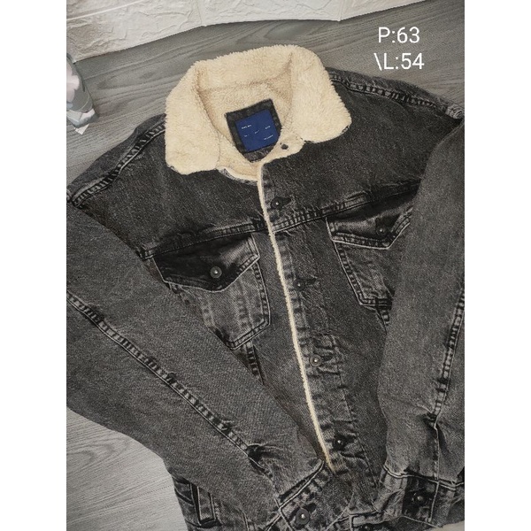 Jaket jeans zara man sherpa winter