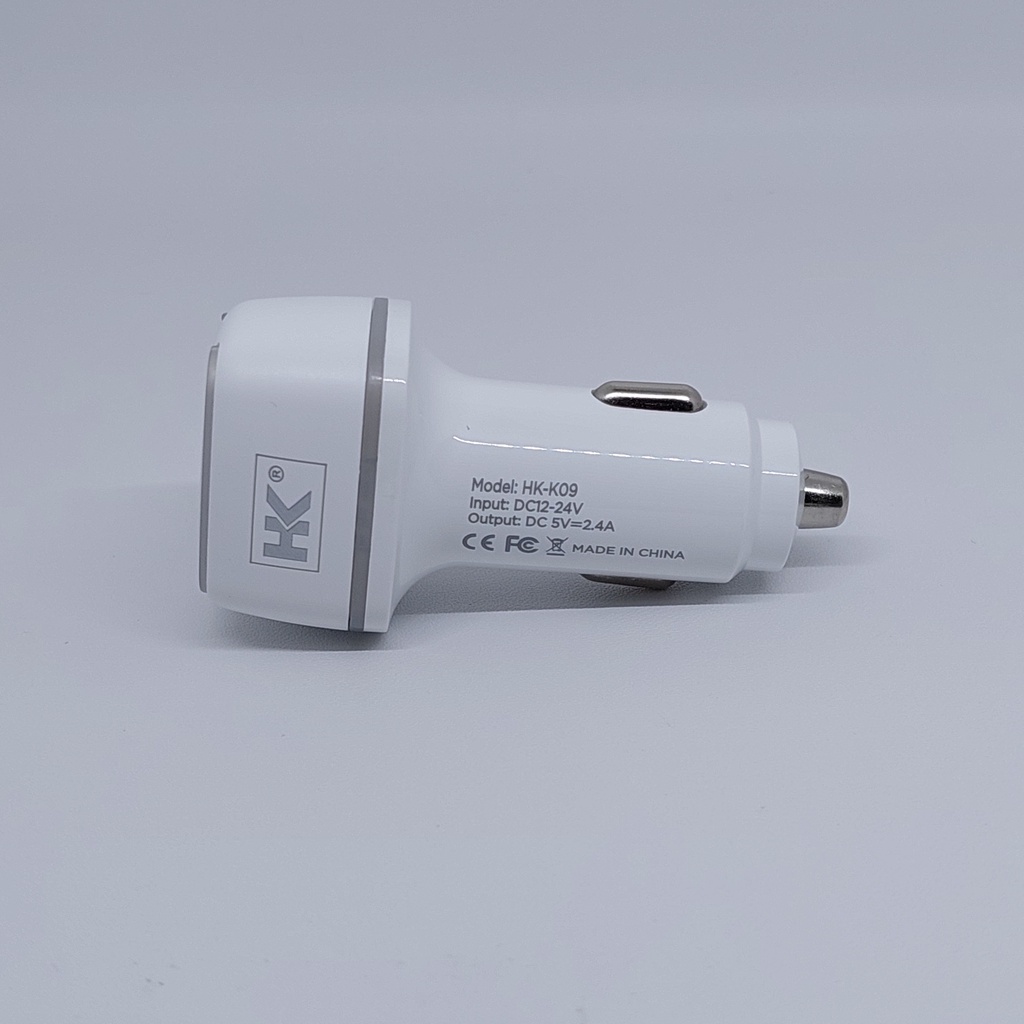 Dual USB Car Charger HK-K09/K08/K09 With Cable High Speed 2.4A