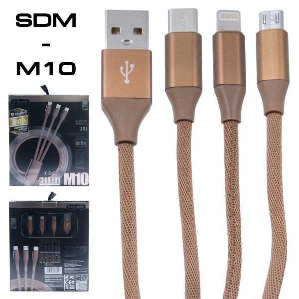 Kabel Data Charging 3in1 SENDEM M10 TypeC Iphone Android Quick Charge