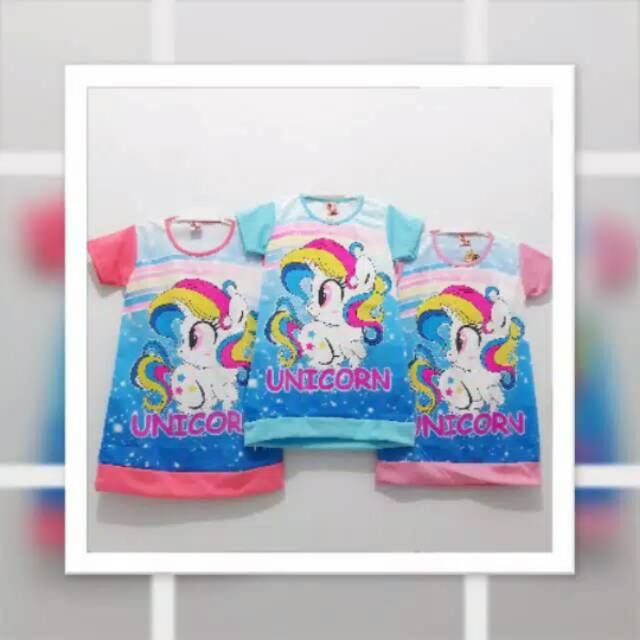Daster Kaos Anak unicorn little pony