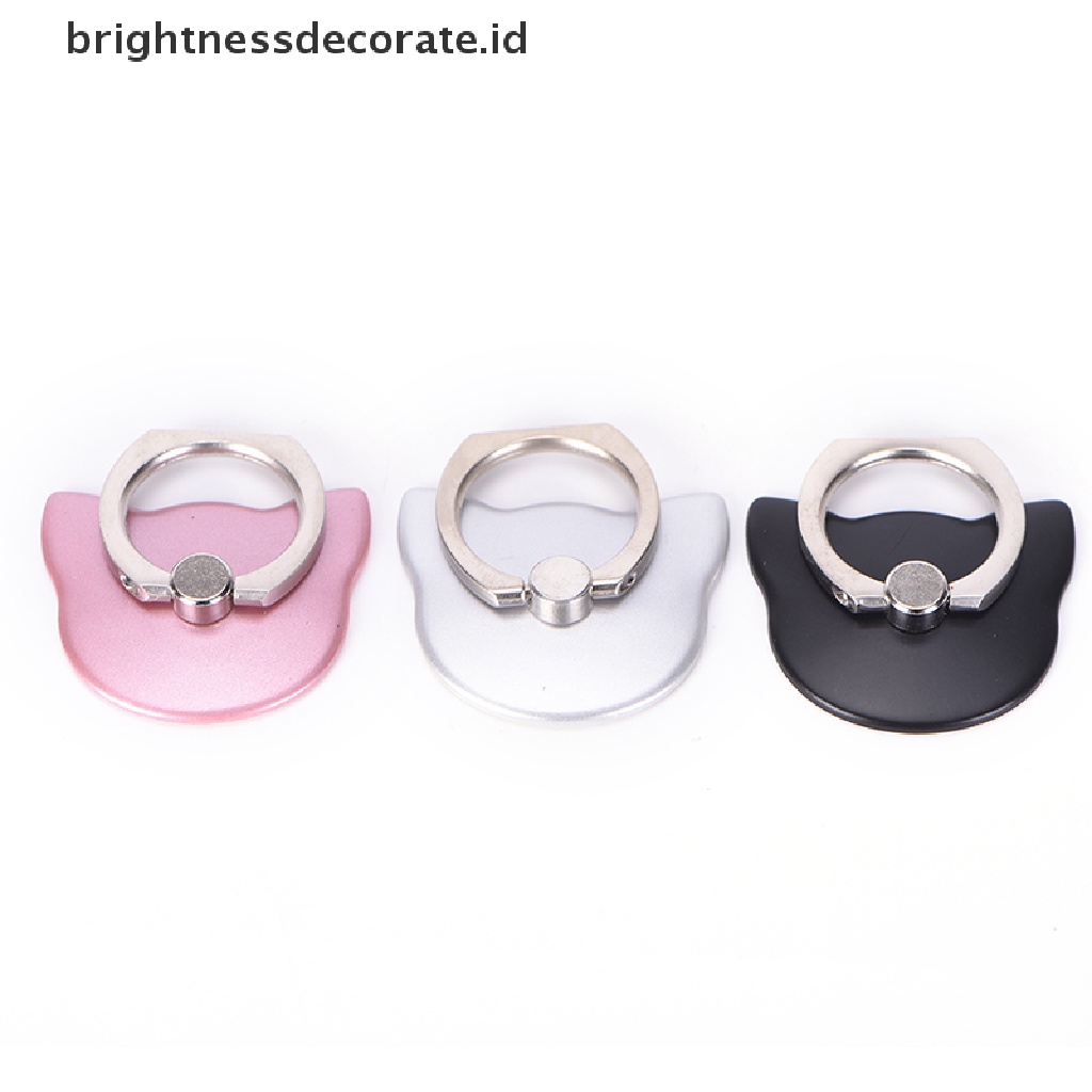 (Birth) Ring Stand Holder Bentuk Kucing Rotasi 360 Derajat Untuk Iphone (Id)