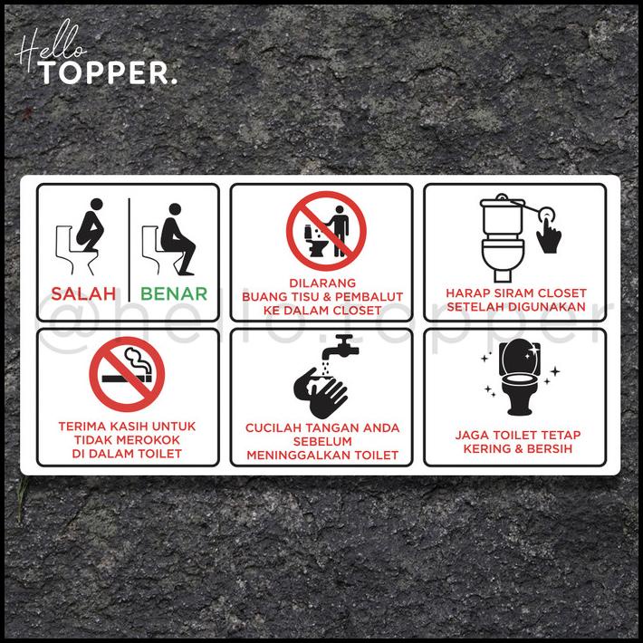 Sign Peraturan Wc Aturan Toilet Acrylic Putih Sign Board Akrilik