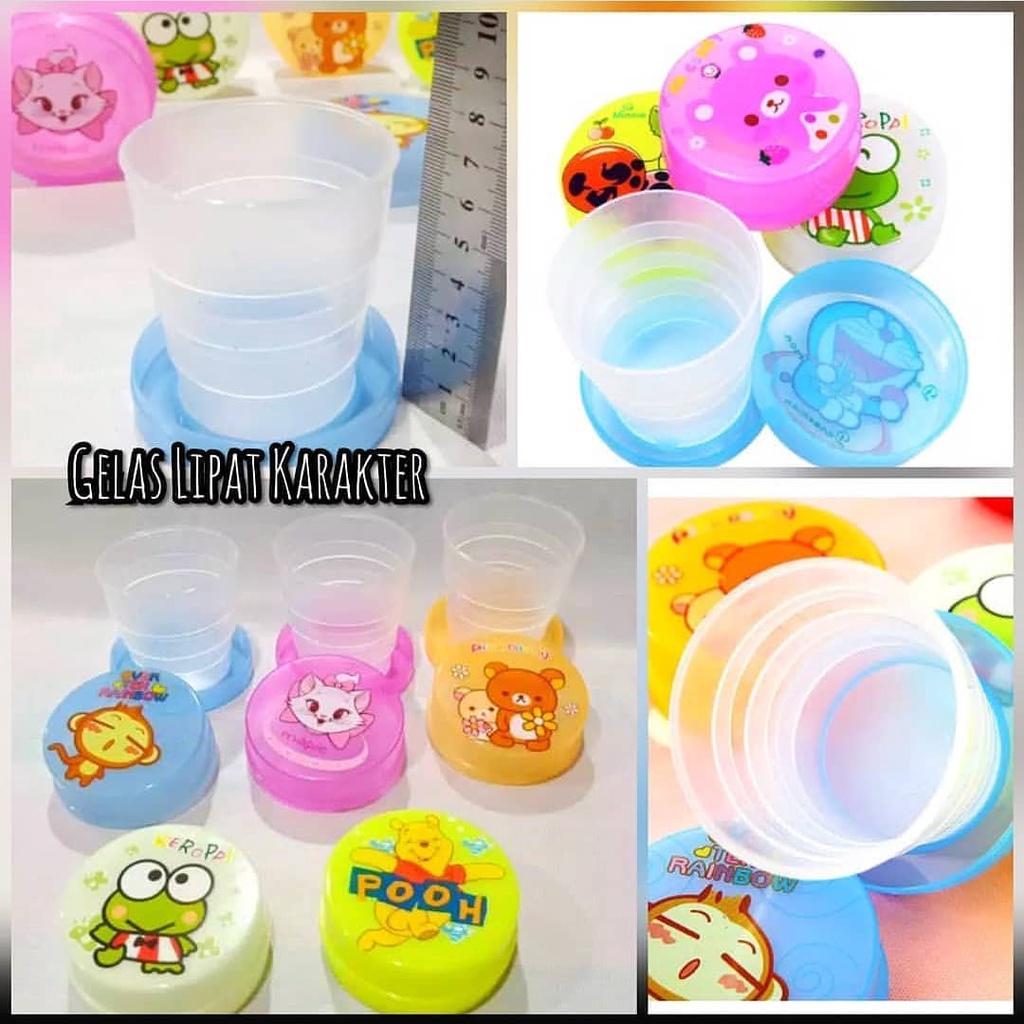 (JY) gelas lipat mini//gelas plastik cup portable travel