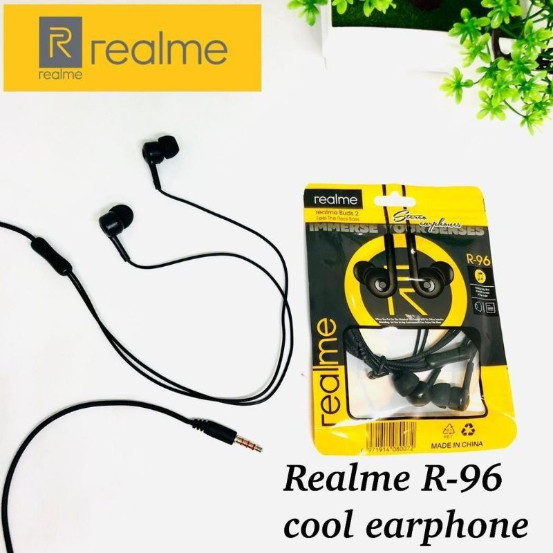 HEADSET REALME R-96 BASS HANDSFREE REALME R96 EARPHONE REALME R-96 BUDS BASS