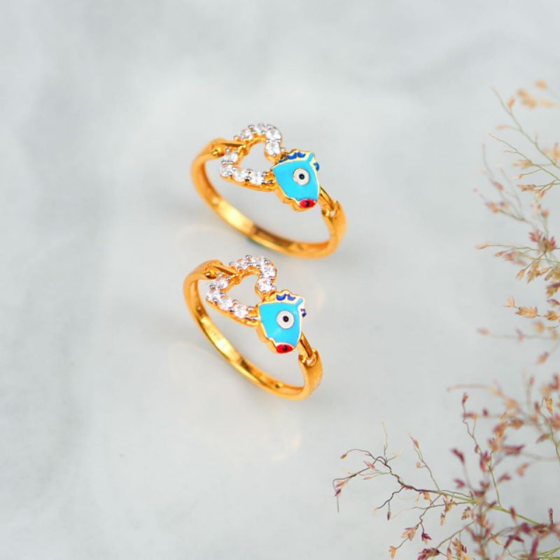 Cincin Emas Ring Bts Army Cat Variasi Mata Putih - Toko Emas Gadjah