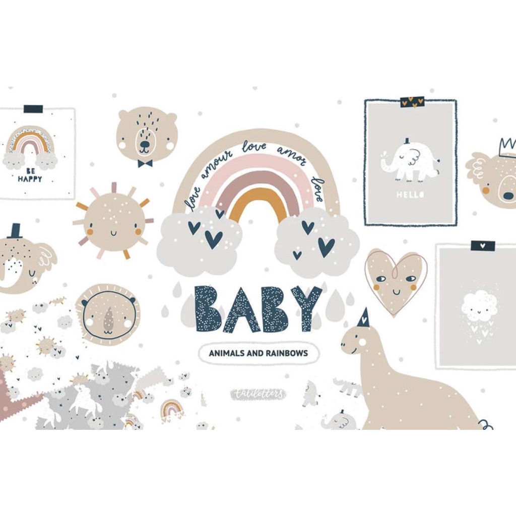 Bundle Baby Animal Clipart Pattern - Vector Designs