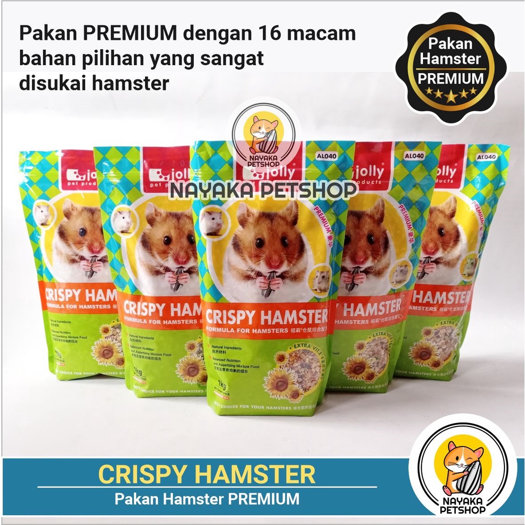 Crispy Hamster 1 kg Pakan Premium Hamster Hamfood Makanan Mix