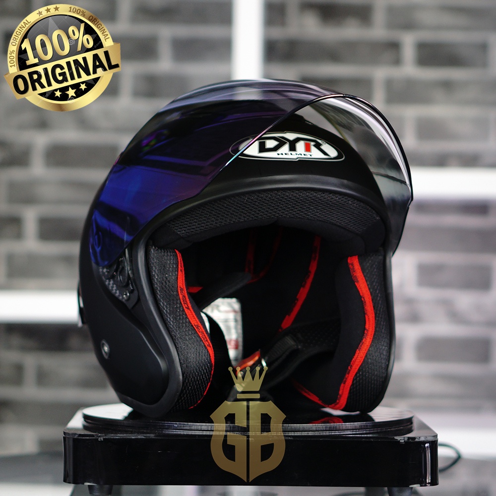 Helm DYR Kyoto Original (Paket Ganteng) - Hitam Doff-2