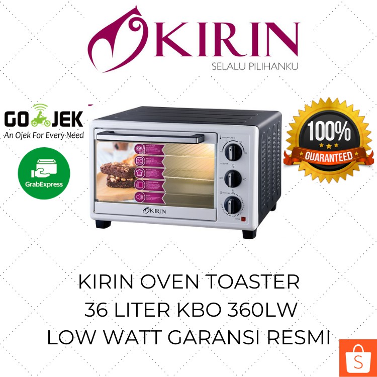 Kirin Oven Besar Low Watt 36 Liter KBO 360LW / Oven Listrik Daya Rendah / Beauty Oven Murah