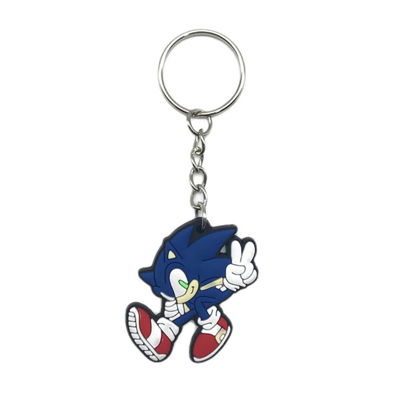 Gantungan Kunci Bentuk Kartun Sonic The Hedgehog Bahan PVC Untuk Hadiah