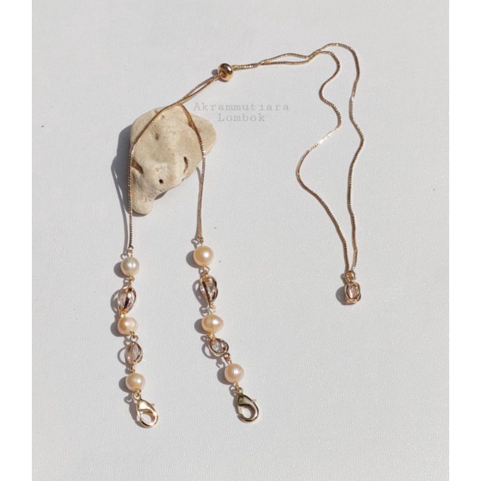 konektor 2 in1 strap masker mutiara air tawar