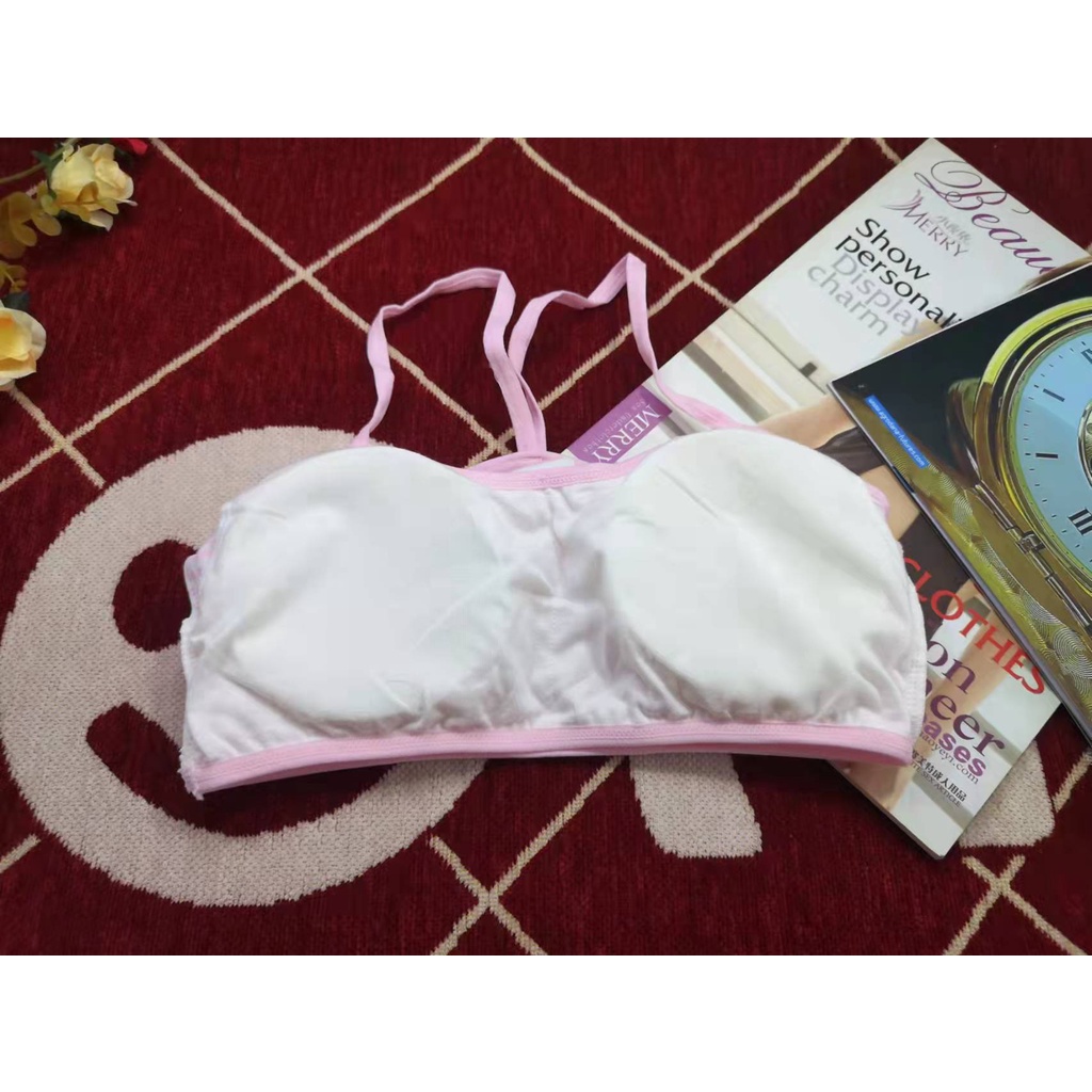 BRA / BH WANITA 0810 1 set cd + bra tidak ada kawat busa tipis, busa bisa di lepas