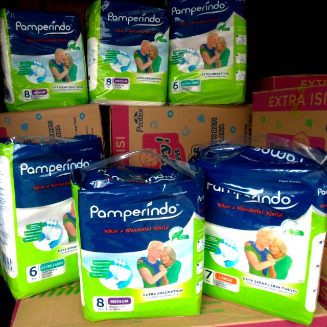 Pamperindo Popok Dewasa Perekat Pamperindo Dewasa Diapers Dewasa Size M 8, L 7 &amp; XL 6