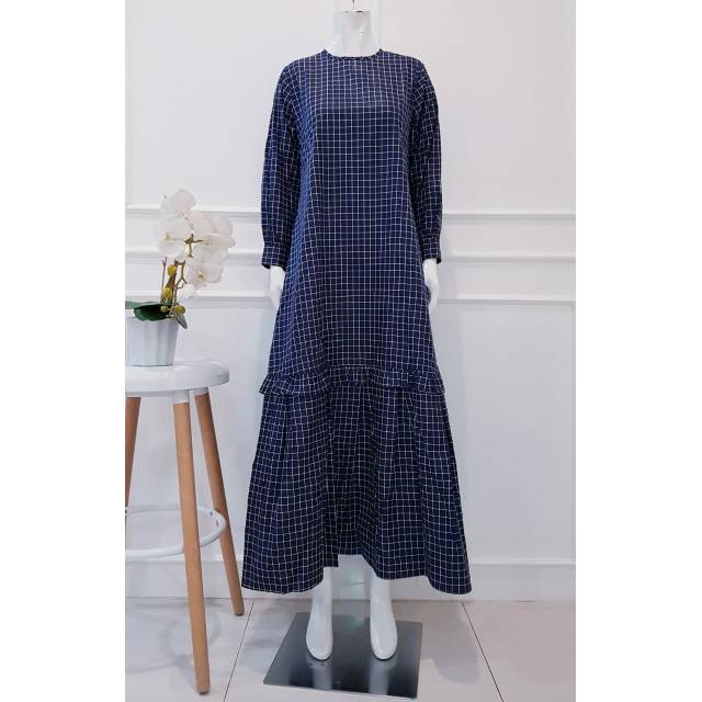 Gamis kotak katun jepang by edness Kayla (booked)