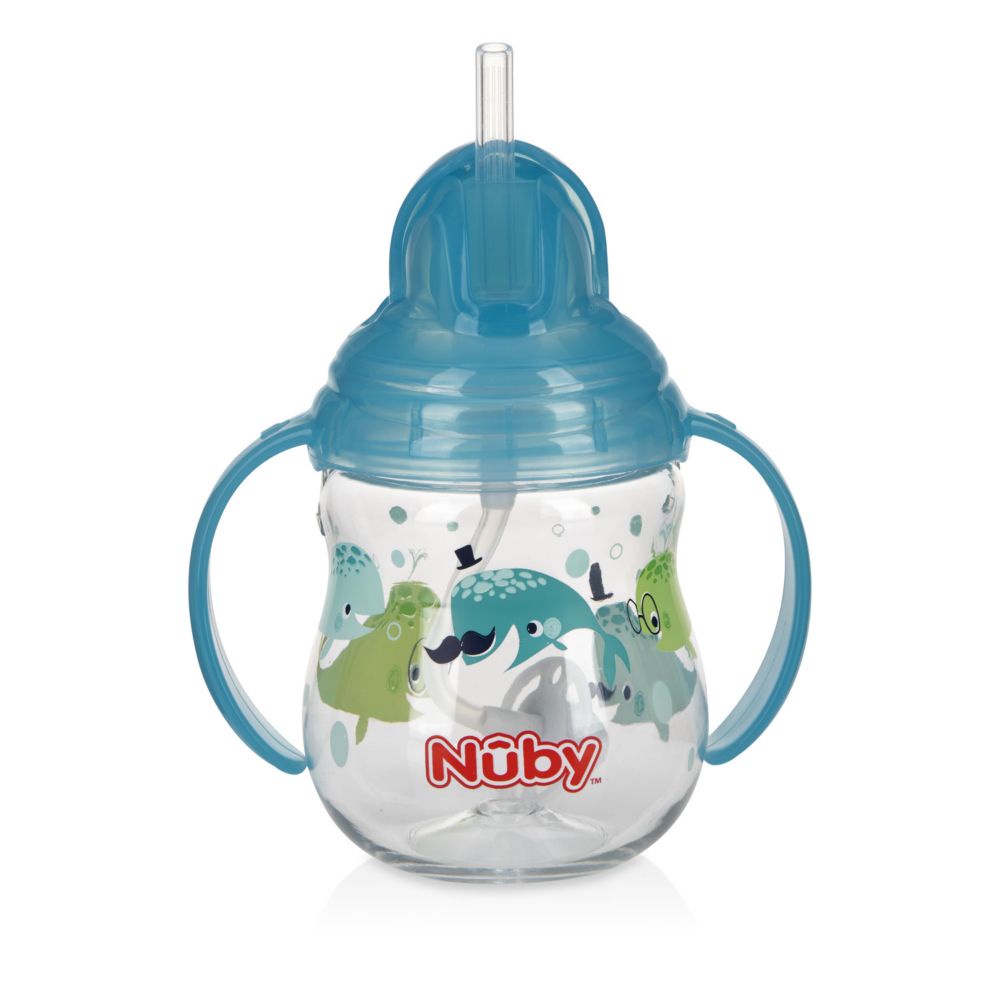 Nuby Tritan Flip It 270 ML Whale - Botol Minum Anak 12m+ (Tersedia varian warna)