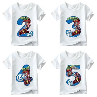  Kaos  T Shirt Unisex Anak  Lengan Pendek Desain  Angka  1 9 