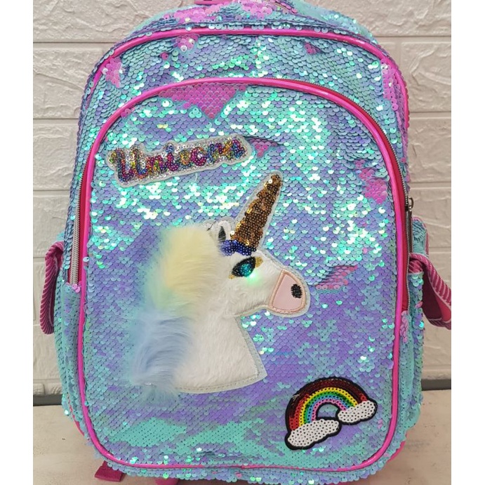 Tas Troli sequin Led/Tas troli anak sequin/ Tas troli anak unicron lol/ tas troli anak cewe
