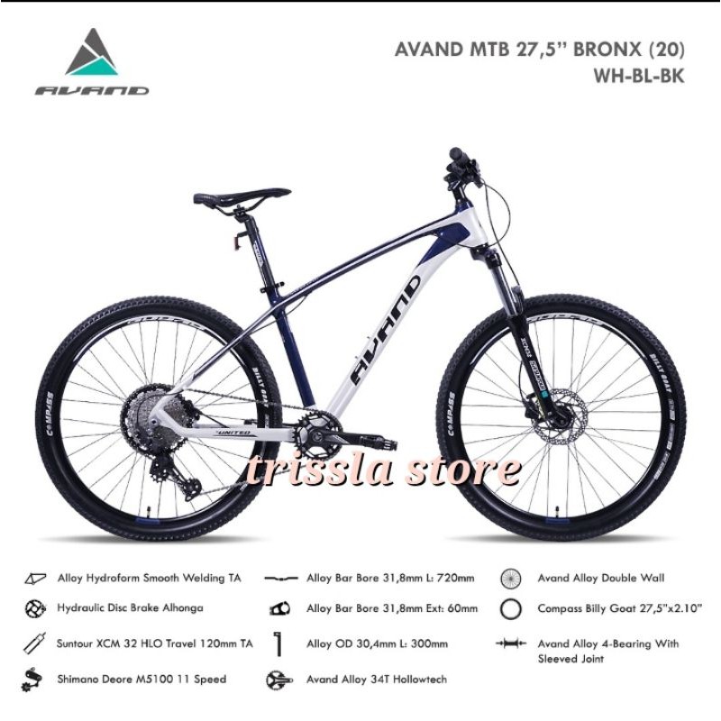 Sepeda Gunung 27,5" MTB AVAND BRONX Alloy Deore 11 Speed Hydraulic