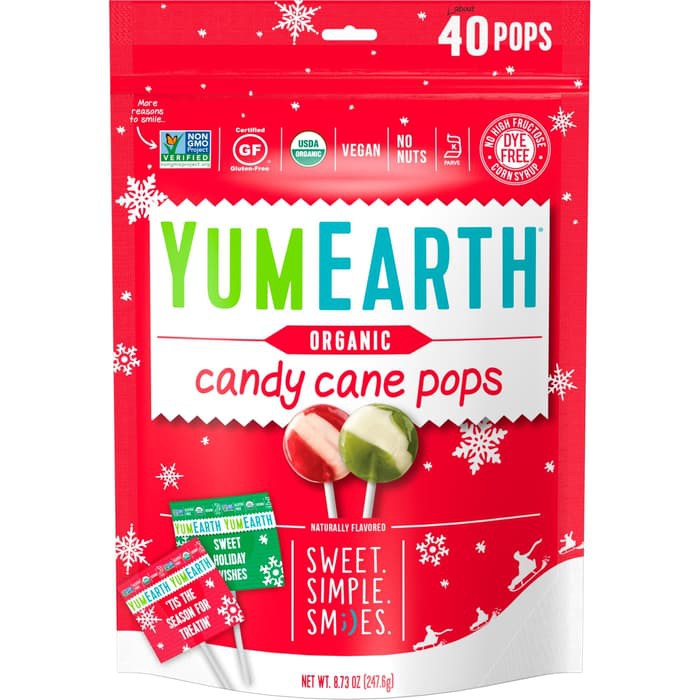 

Yumearth Organic Candy Cane Pops 40 Pops / Lolipop Permen Buah Organik