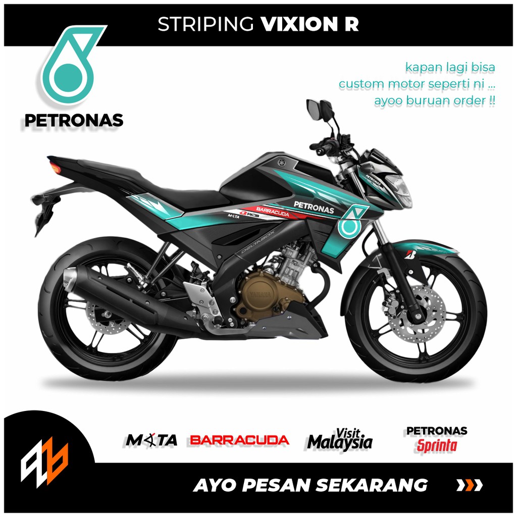 STRIPING VIXION R PETRONAS / stiker motor yamaha vixion R motif Petronas