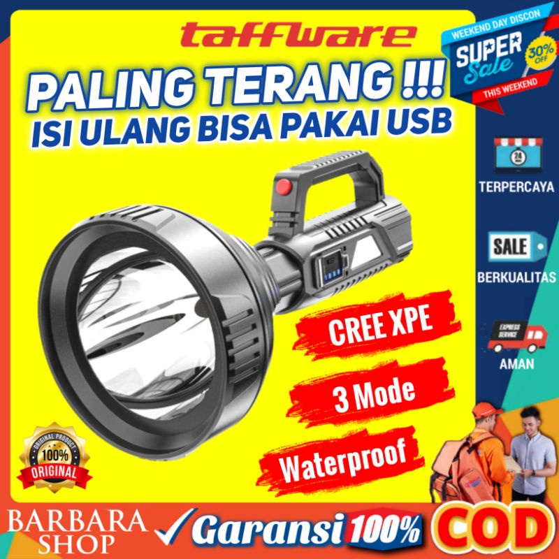 Senter LED Super Terang Jarak Jauh Cas Charger USB Recharge Waterproof Cree XPE TaffLED Pocketman