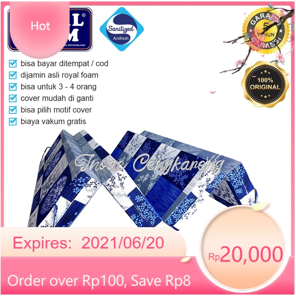 [200 x 160 x 20] Kasur Busa Lipat Royal Ukuran No 2 Tebal 20 cm / Kasur Busa