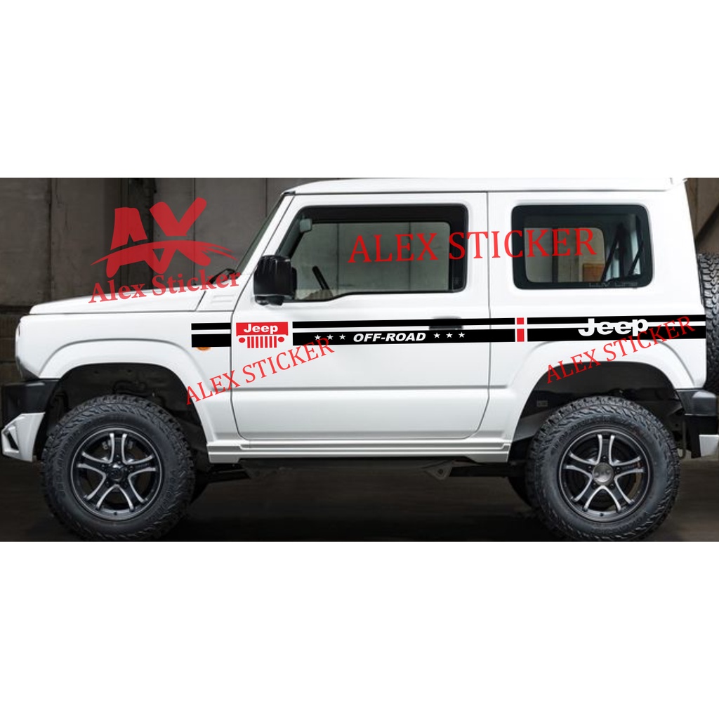 stiker sticker jimny stiker list body samping mobil suzuki jimny jeep rubicon wengler