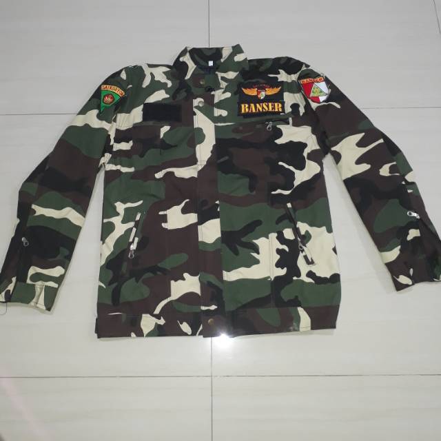 (TK.RTT)JAKET JANGKIS BANSER DORENG NATO BONUS NAMA &amp; BENDERA