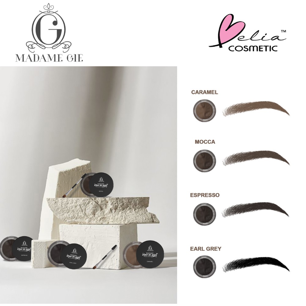 ❤ BELIA ❤ Madame Gie Madame Brow On Point – Eyebrow Pomade Cream Pensil Alis Waterproof (✔️BPOM)