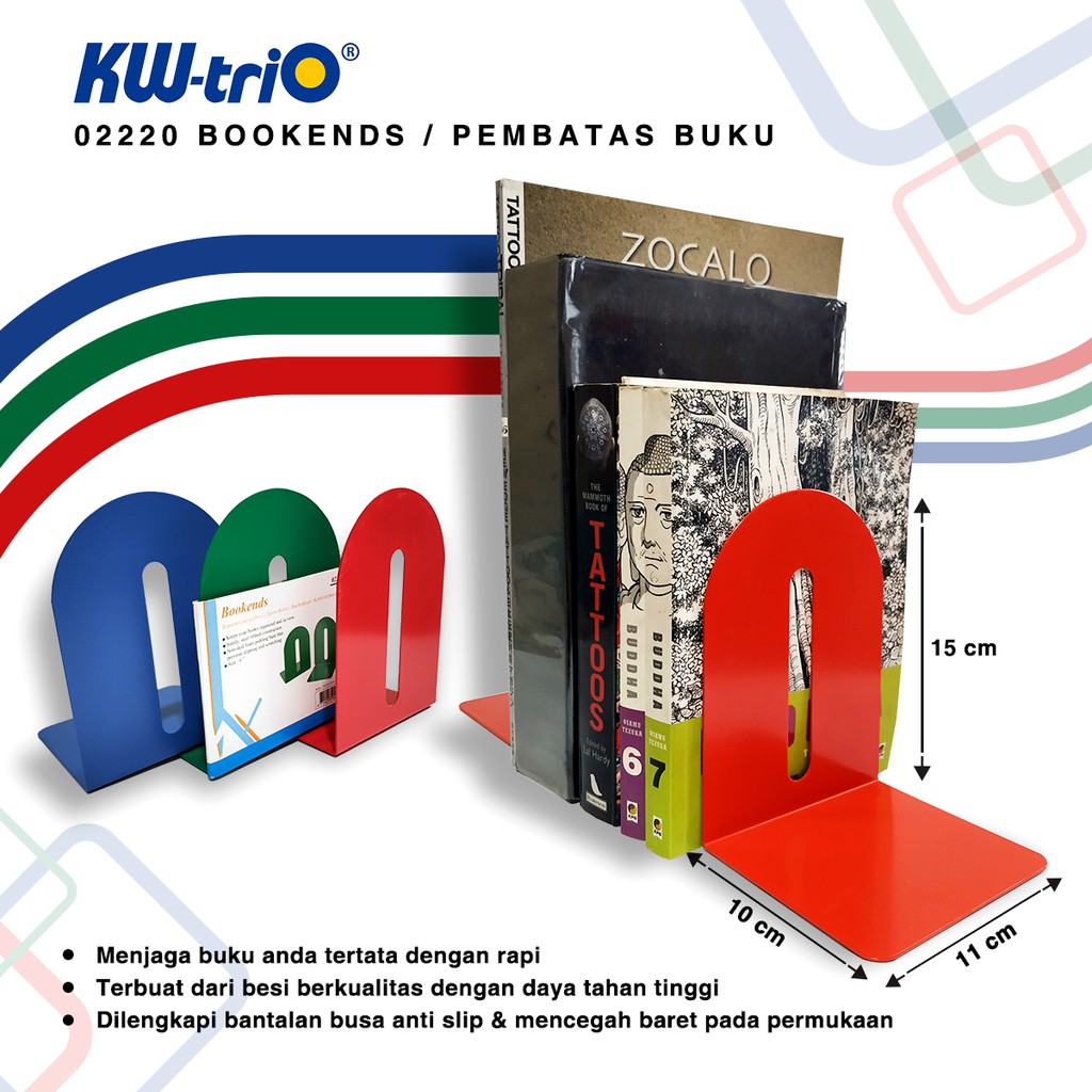 ASLI TAIWAN! KW-TRIO BOOKENDS 2220.. KOKOH!