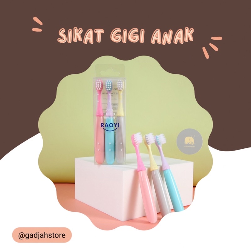 SIKAT GIGI ANAK/SIKAT GIGI JAMUR 1 SET ISI 3 PCS/SIKAT GIGI SILICON BAYI/FINGER TOOTH BRUSH