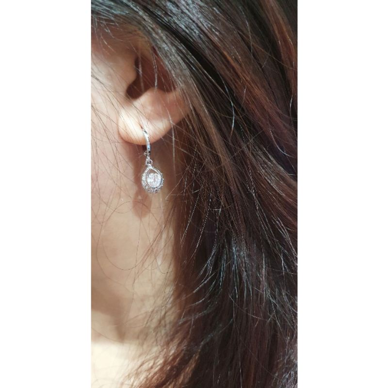 Anting Silver925 Perak Mata kilau Anti Karat anti alergi anting Zircone premium berlian kilap N508