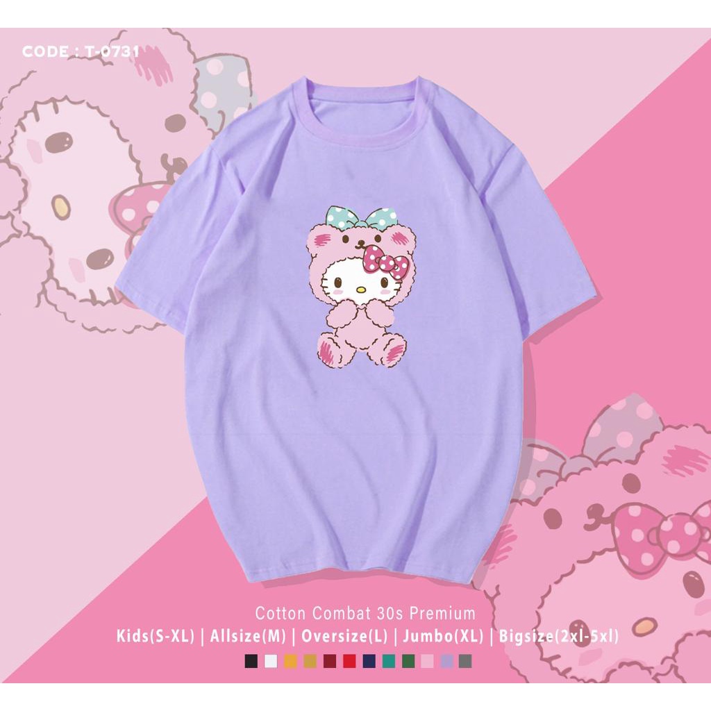 KAOS HELLO KITTY LUCU TERBARU / UK M-XL / KAOS SANTAI / KAOS WANITA / CUSTOM KAOS / BAHAN LEMBUT