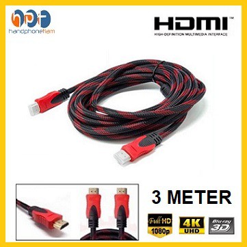 Kabel HDMI TV to HDMI 3 Meter / Cable Serat Jaring 3M High