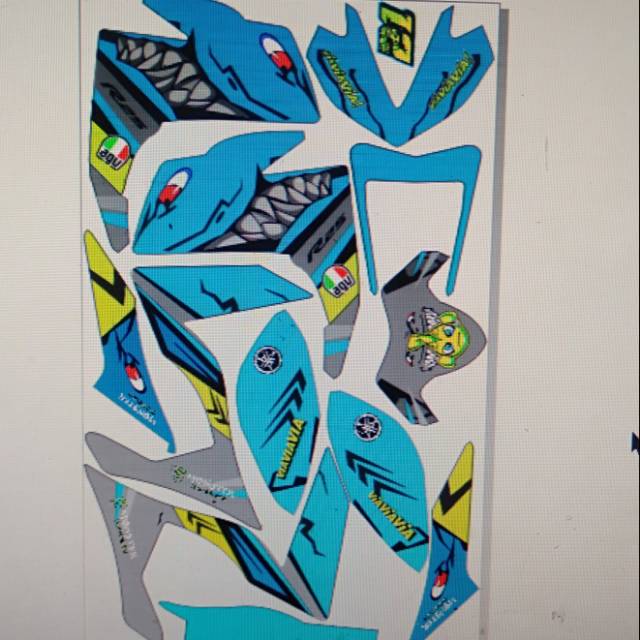 decaL costum R25 variasi hiu shark warna bisa di rubah gaes