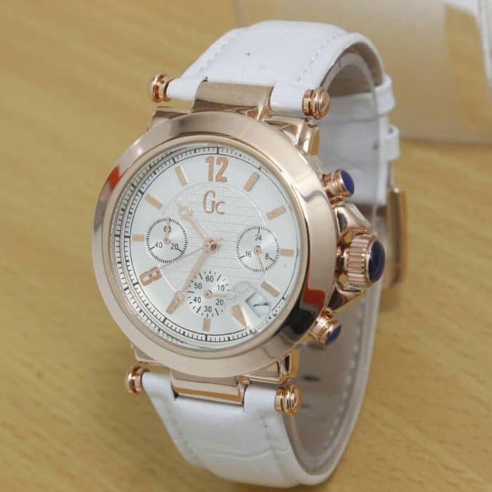 Cuci Gudang Jam Tangan Wanita Gc Leather Crhono Putih