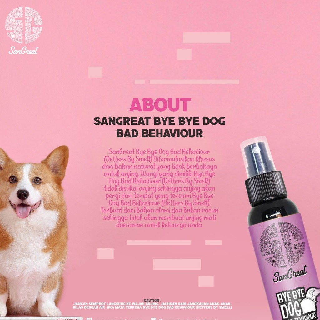 SanGreat Bye Bye Dog Bad Behaviour Paket gel 70 gr dan Spray 100 ml  dog repellent pengusir anjing