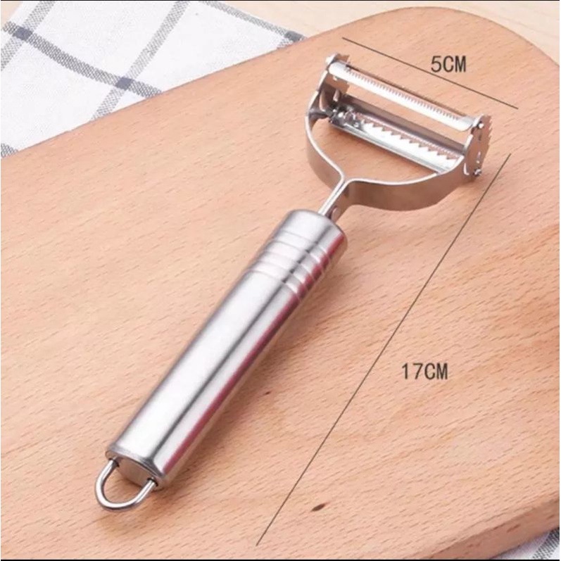 Pisau Kupas Stainless Pisau Buah Anti Karat 2in1 Kupas Buah Parut / Peeler