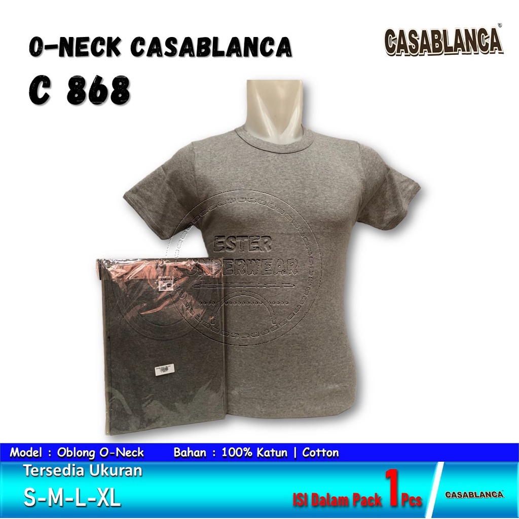 CASABLANCA Kaos Oblong Pria Dewasa R-neck C 868 Isi-1