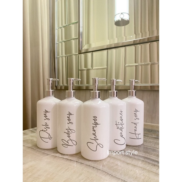 botol glossy silver edition. aesthetic bottle minimalist refill organizer tempat sabun cair botol estetik pump