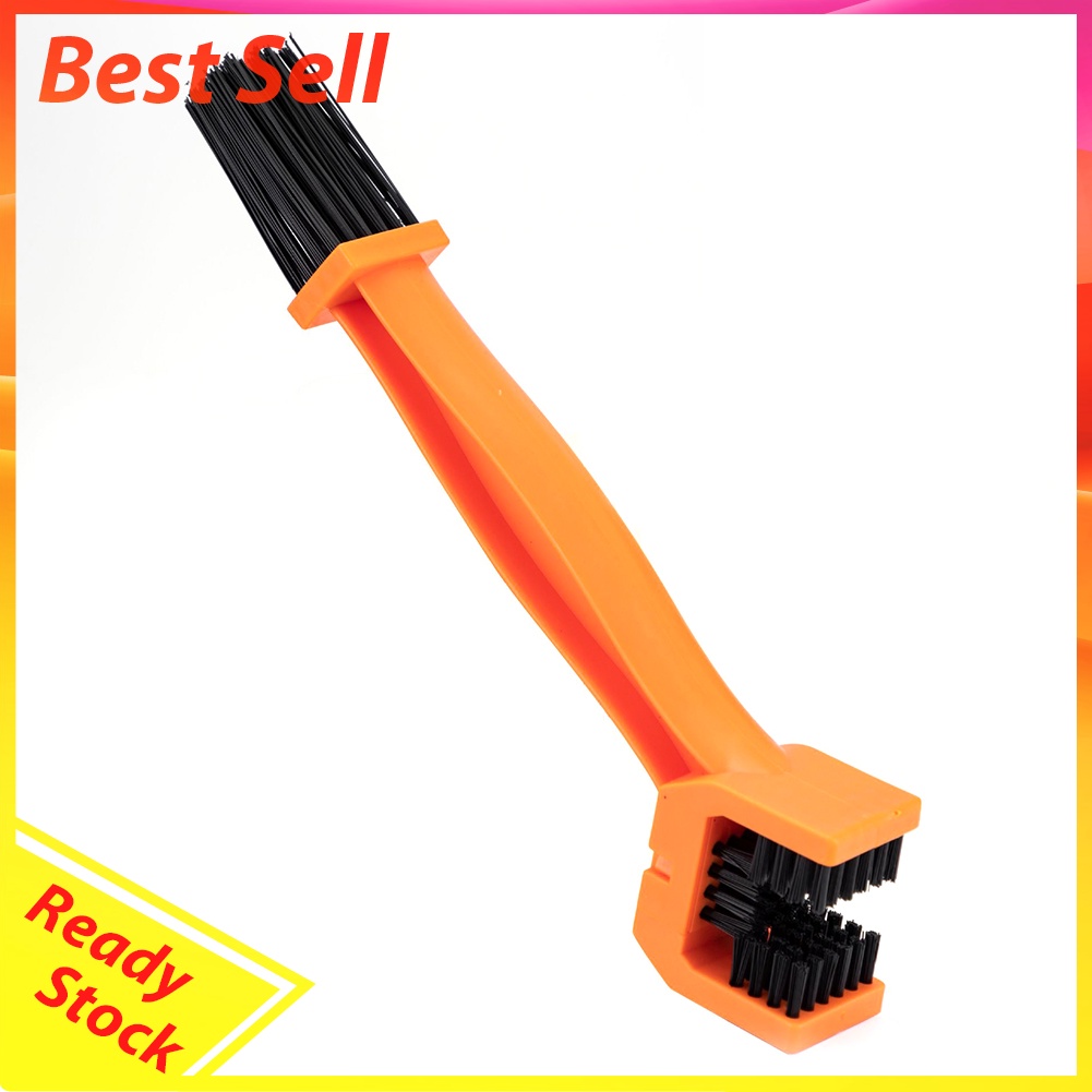 Motorcycle Bike Chain Brush MTB Bicycle Chain Scrubber Cleaning Tool Orange