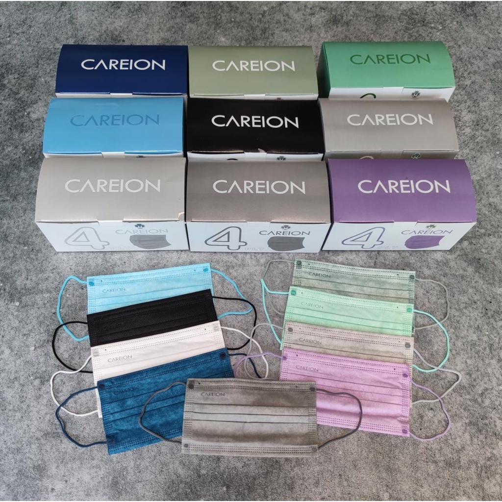 MASKER 4PLY CAREION EMBOS EARLOOP MASK BOX ISI 50 PC - MASKER 4PLY PREMIUM CAREION EARLOOP FACE MASK