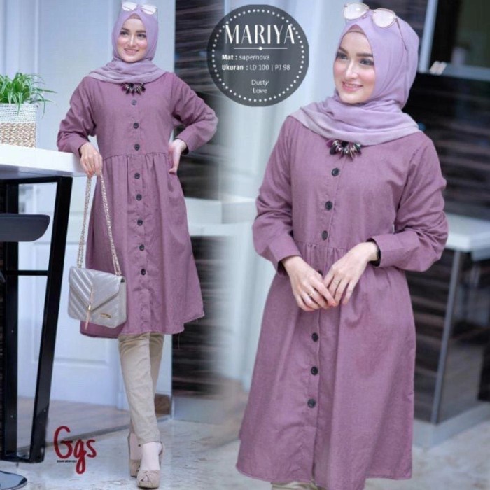 Atasan wanita panjang TERBARU baju muslim Kekinian bahan adem tunik jumbo X7F3 baju cewek baju murah