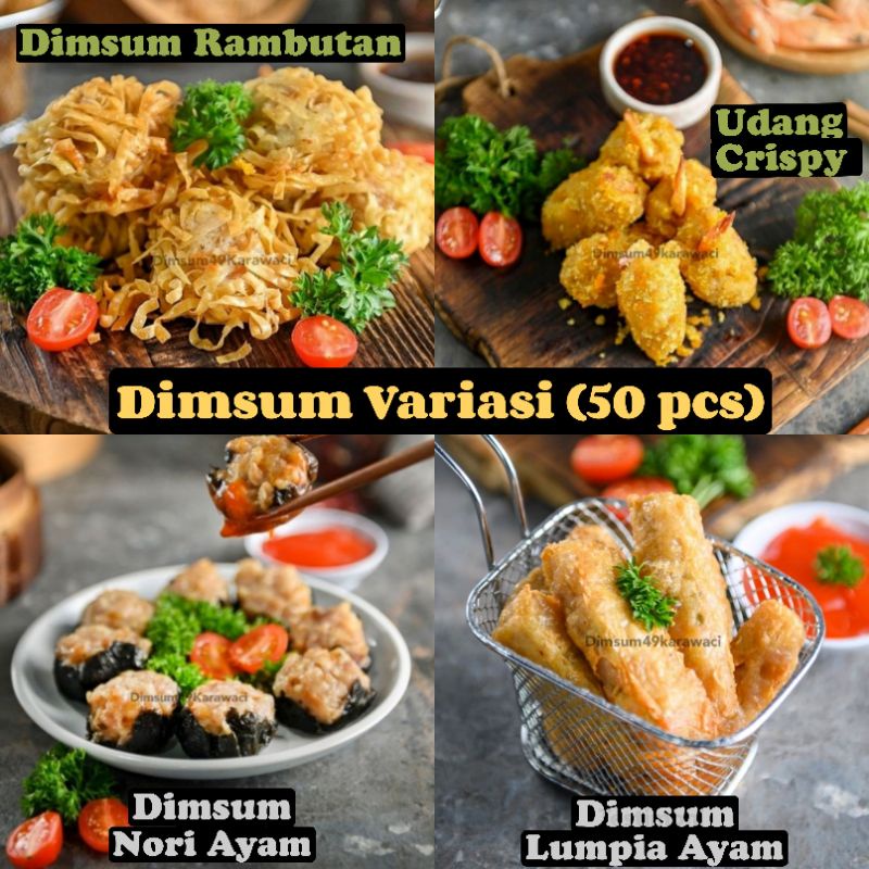 

ANEKA VARIASI (50 PCS) DIMSUM 49 KARAWACI/HARGA PABRIK TERMURAH SEJABODETABEK/FROZEN FOOD HALAL.