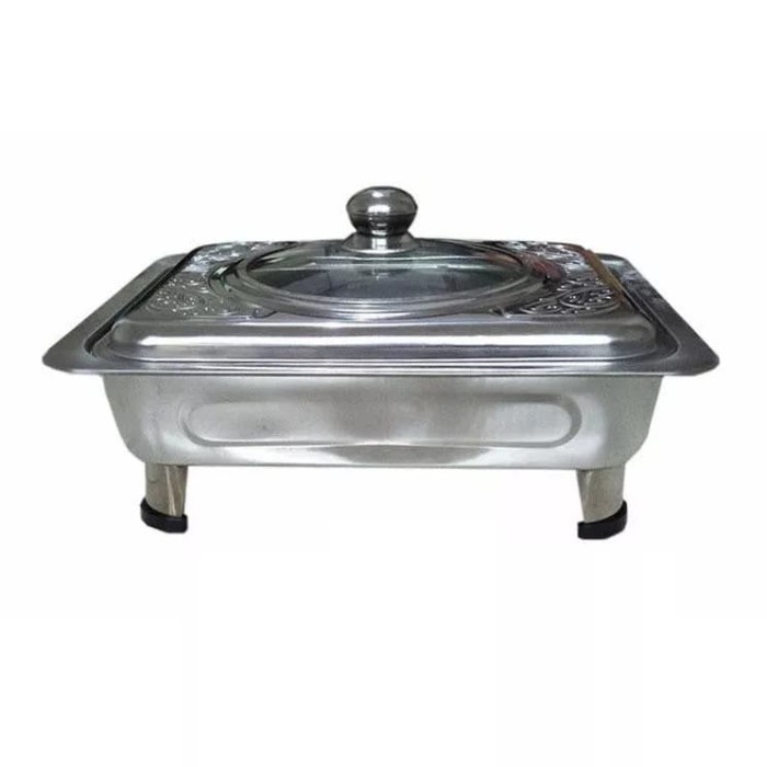 Prasmanan Set Wadah Saji-Stainless Steel Bentuk Persegi Panjang