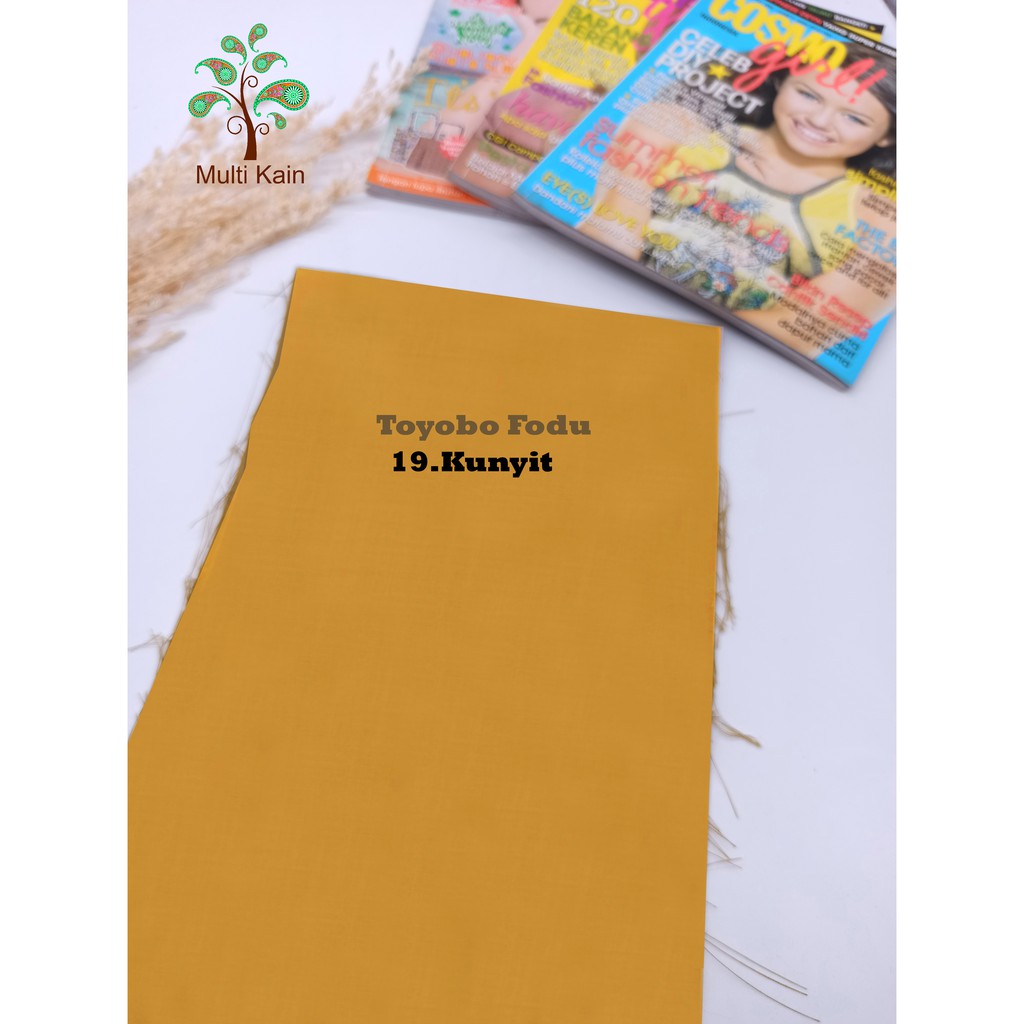 Bahan Multi kain katun cotton toyobo FODU (COPYRIGHT, TERDAFTAR) asli premium-FODU19 kunyit