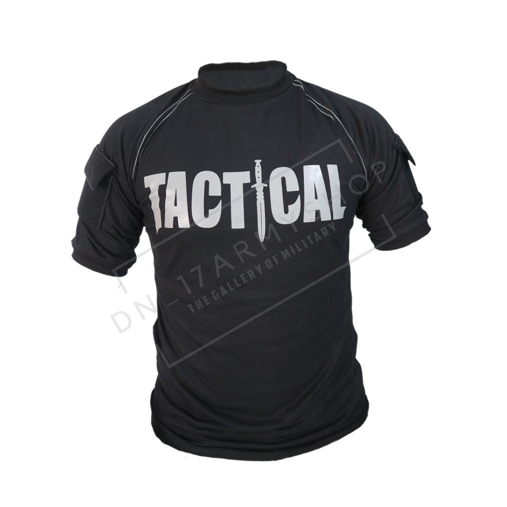 Kaos Pendek Tactical Hijau, Abu Tua Katun Combed