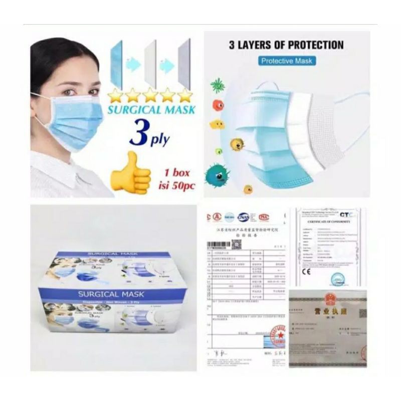 TERMURAH!Disposable Mask 3 PLY 50 PCS! masker anti virus